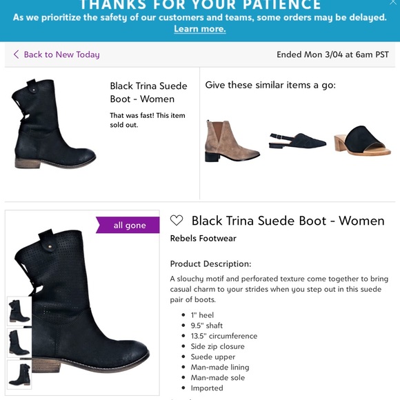Rebels Trina black suede mid boots NWOT
